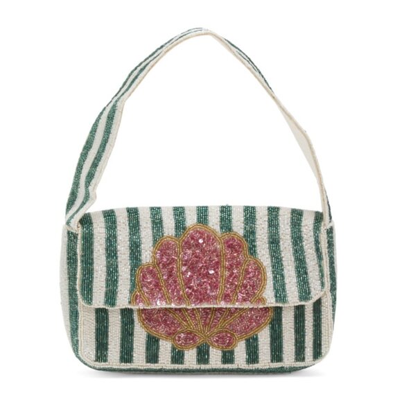MADE IN INDIA Multi Beaded Seashell Shoulder Bag